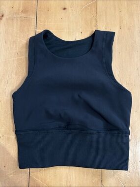 lululemon athletica Black Ribbed Crop Tank
